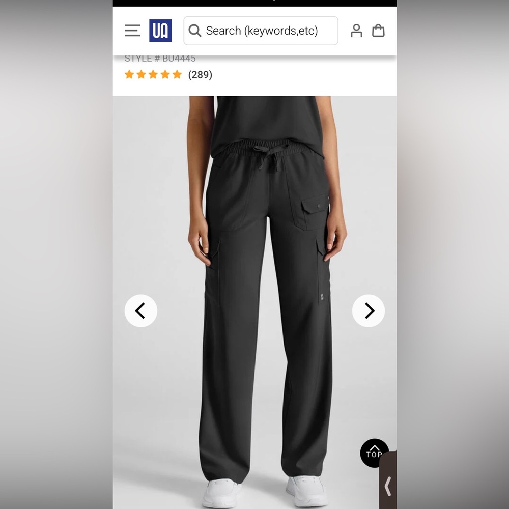 Black Drawstring Cargo Scrub Pants from Uniform Advantage